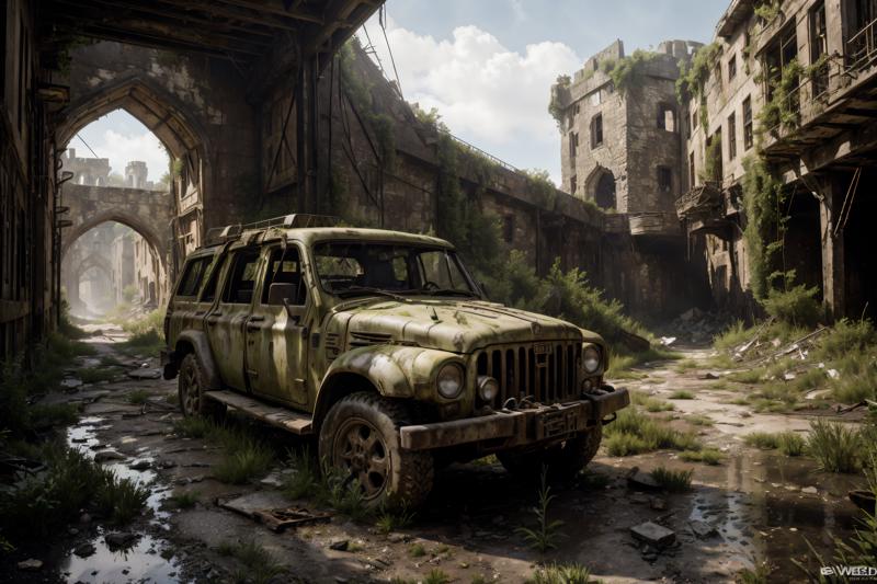 00157-8k realistic vray HDR  6000K in a post-apocalyptic crumbling castle stuck drawbridge weedy courtyard dusty throne faded 2023-07-20-0000.png